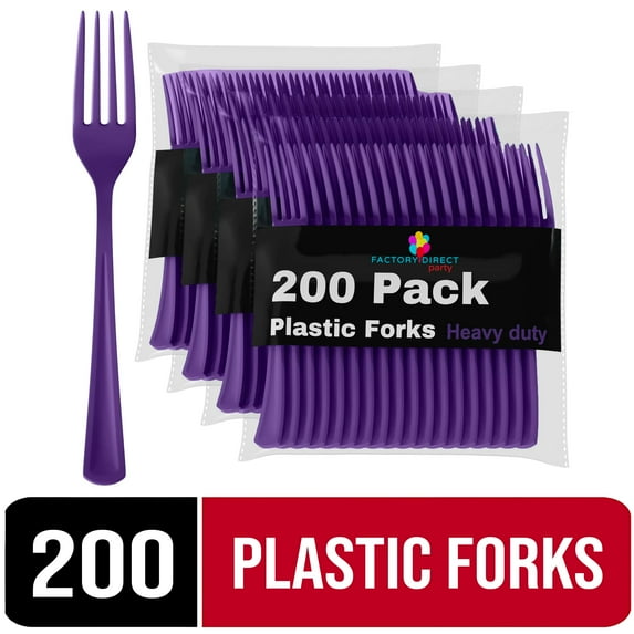 Exquisite Disposable Plastic Forks, Heavy-Duty, 200 Count, 4 Pack