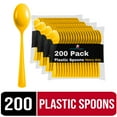 thumbnail image 1 of Exquisite Disposable Spoons - 200 Yellow Plastic Spoons - Yellow Party Supplies, 1 of 8