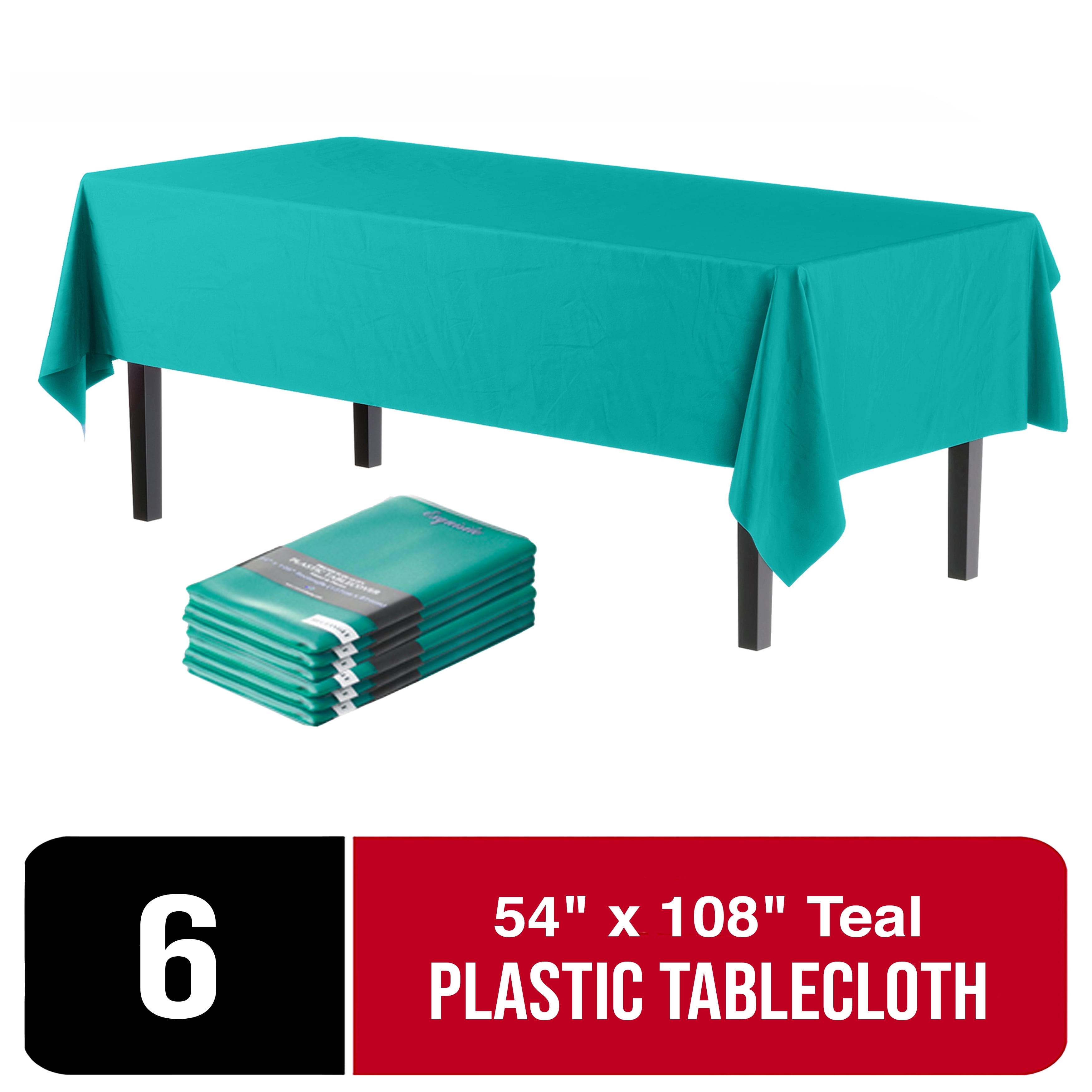 Exquisite Disposable Teal Plastic Tablecloth Cover Heavy Duty Plastic