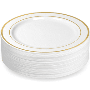 Gold Rim Plastic Plates