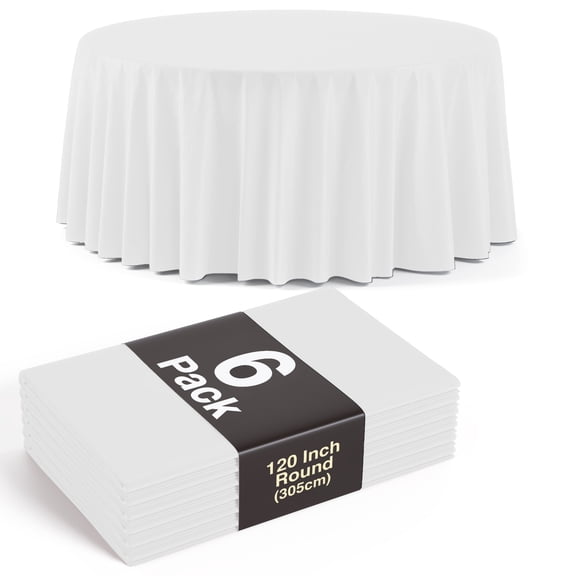 Exquisite Disposable White Plastic 120-Inch Round Tablecloth for Parties