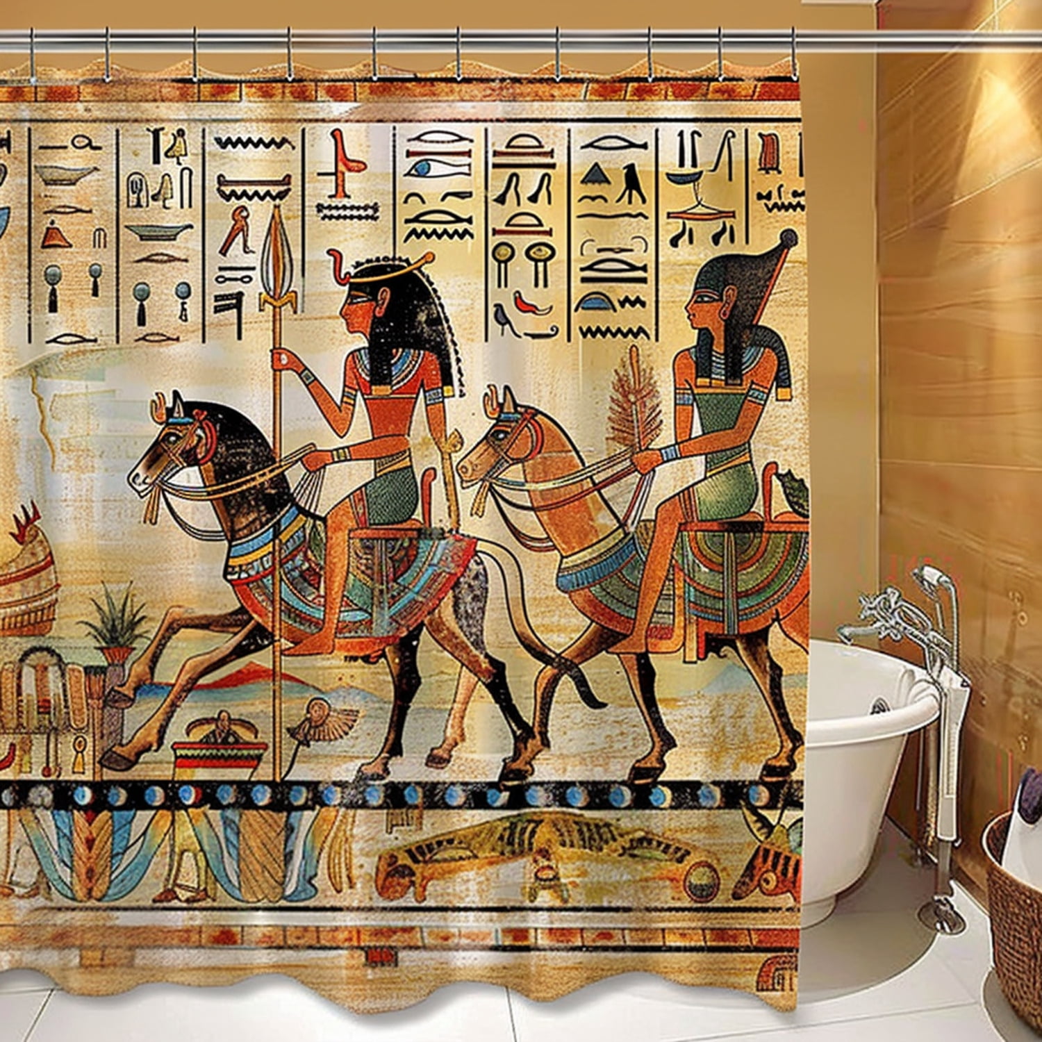 Exquisite Egyptian Charm: Pharaoh Chariot Shower Curtain Unique ...
