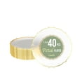 thumbnail image 1 of Exquisite Elegant Plastic Plates For Party 40 Dinner Plates - 40 x 7.5 inch Plastic Dessert Plates Set - Thin Delicate Fancy Plastic Plates Disposable Plates for Party Plates | Clear - Gold Rim, 1 of 7
