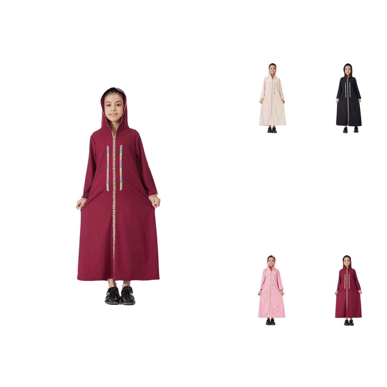 Trailing Robe Exquisite Embroidered Hooded Dress Robe for Girls with Elegant Lace ...