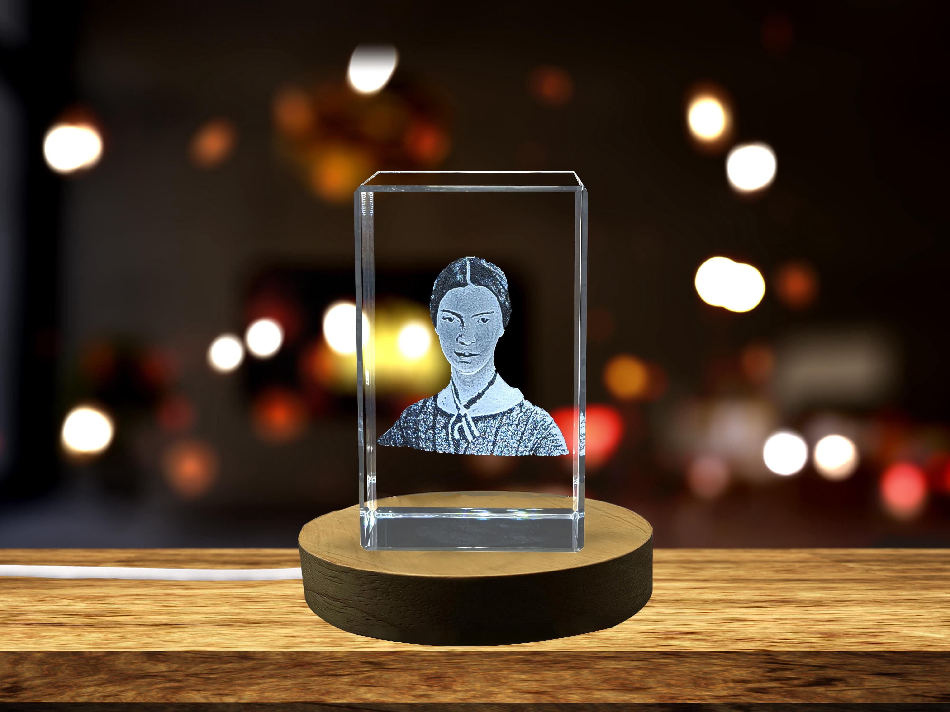 Personalized 3D Crystal Photo Gift - Laser Engraved Rectangle Crystal With LED Base, Custom Photo - View #7