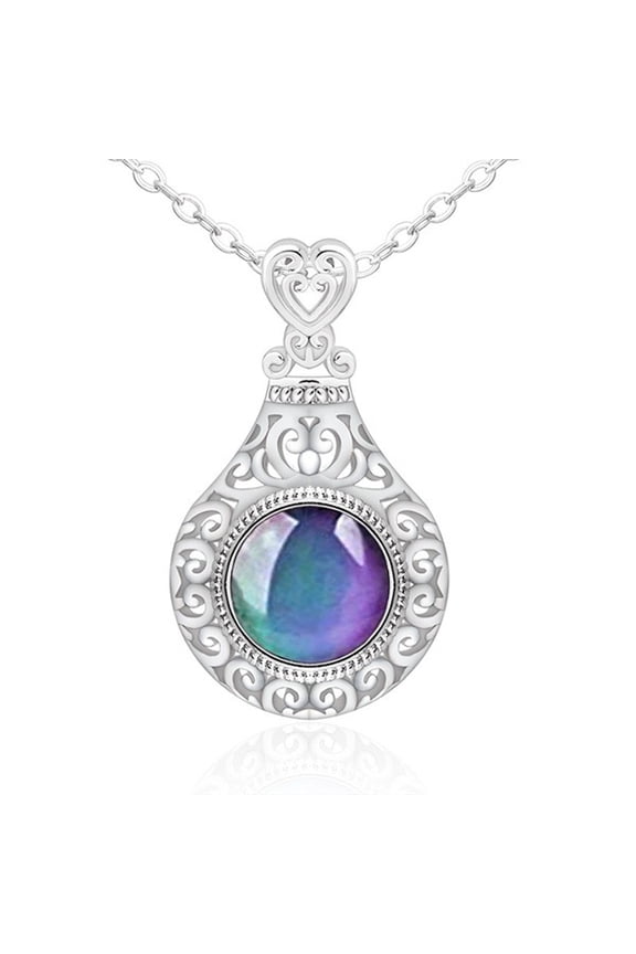 Exquisite Emotion Feeling Temperature Rings Heart Color Change Mood Stone Ring Heart Pendant Necklace Gifts for Friends
