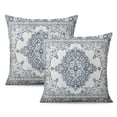thumbnail image 1 of Exquisite Ethnic Boho 20x20inch Pillow Covers, Set of 2, Decorative Linen Blue Carpet Design, Perfect Farmhouse Throw Pillows for Sofa, Couch, Outdoor Use, 1 of 7