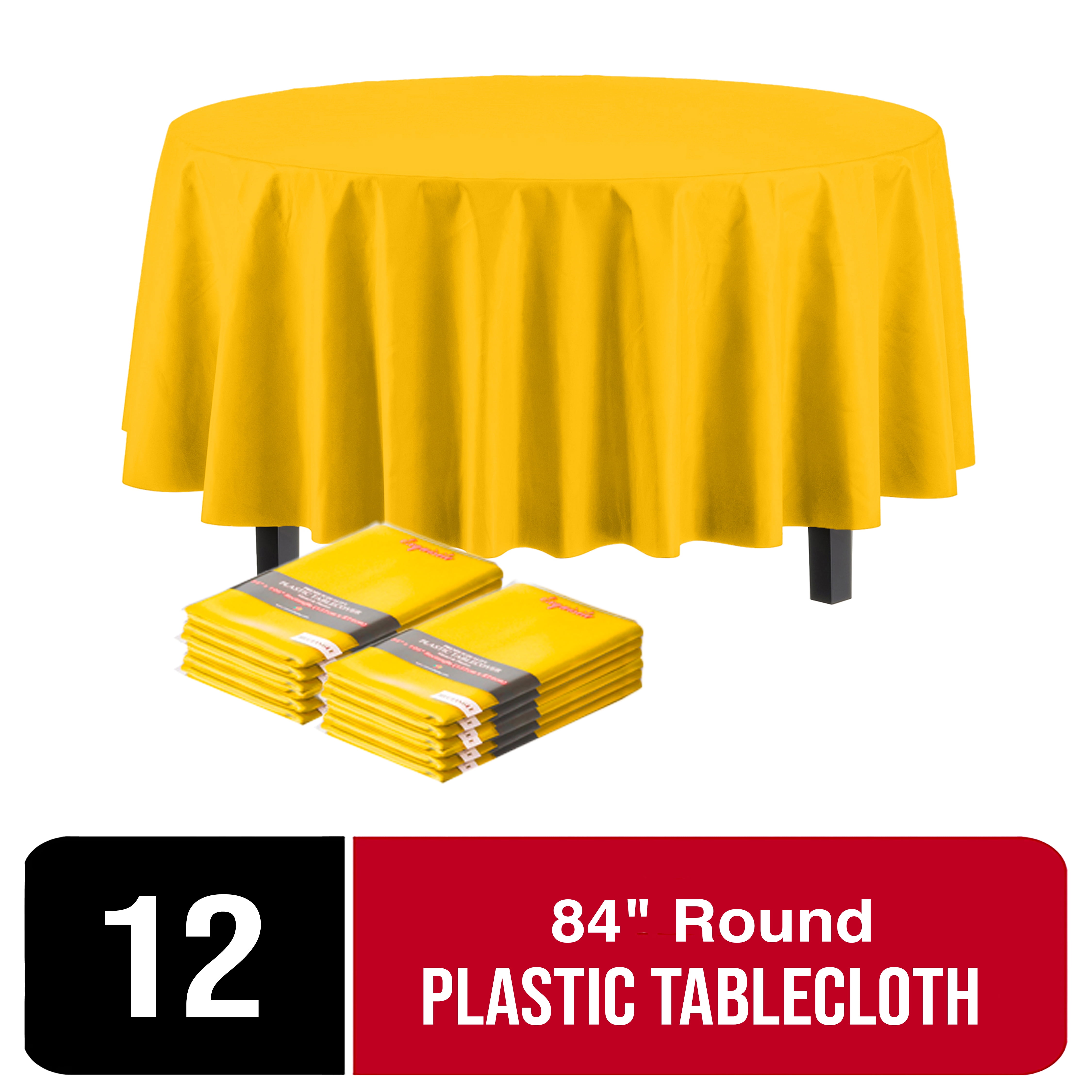Bulk Pack of Exquisite Premium 84Inch Round Plastic Disposable