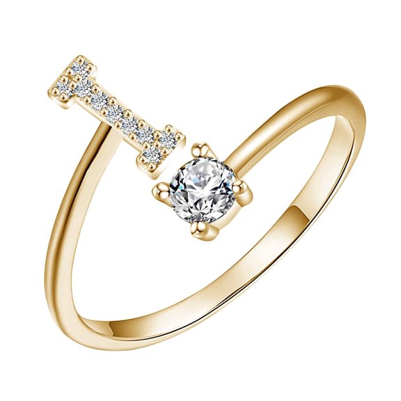 Exquisite Fashion 26 English Alphabet Style Ring Letter Fashion Copper Ring