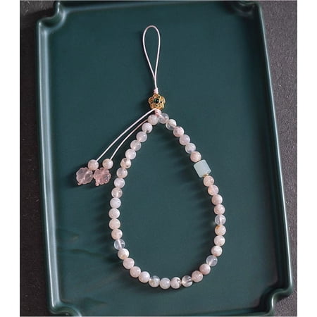 Exquisite Fashion Agate Gold-Plated Decorative Beaded Mobile Phone Charm Key Chain Bag Chain