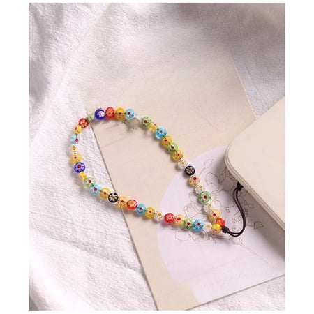 Exquisite Fashion Colored Glaze Beads Mobile Phone Charm Key Chain Bag Chain