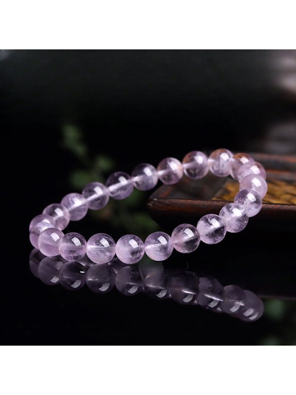 Exquisite Fashion Natural Crystal Single Loop round Beads Light Purple Crystal Bracelet