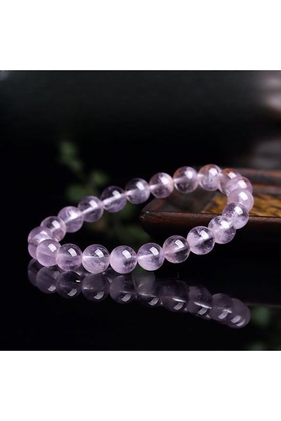 Exquisite Fashion Natural Crystal Single Loop round Beads Light Purple Crystal Bracelet