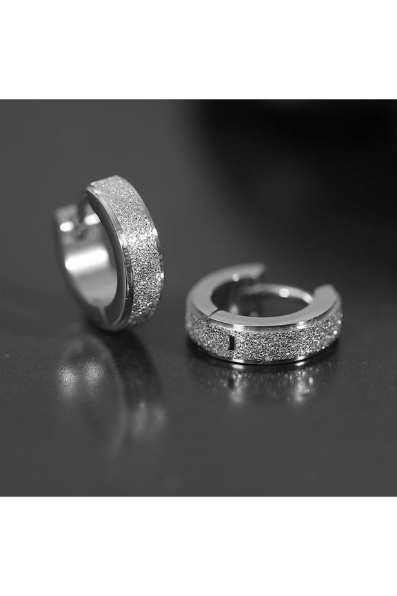 Exquisite Fashion Titanium Steel Hypoallergenic Silver Needle Men's Earrings