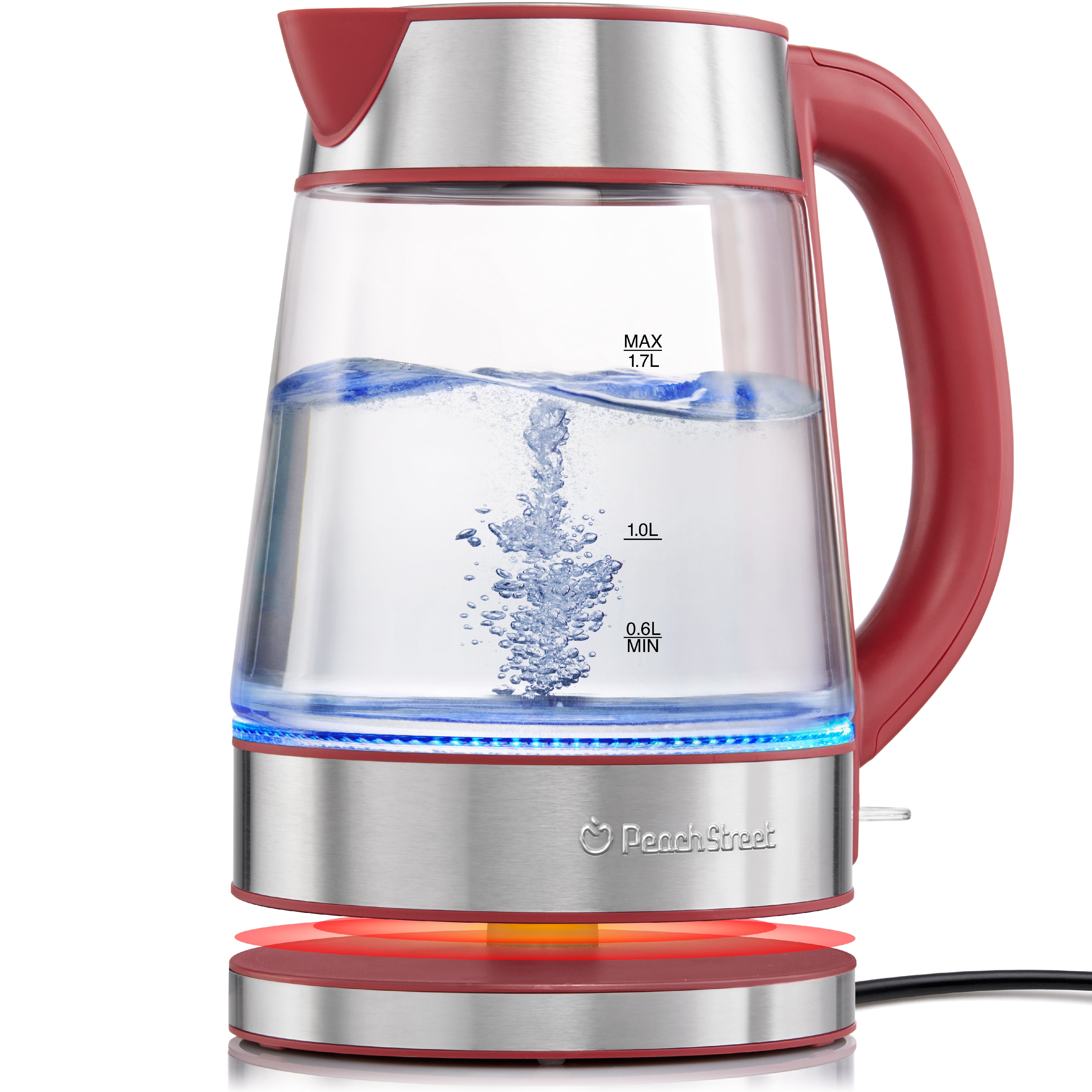 Exquisite Fast-Boil Electric Kettle For Coffee & Tea - 1.7L Water Boiler 1500W, Borosilicate Glass, Easy Clean Opening, Auto Shut-Off, Cool Touch Handle, LED Light. 360° Rotation, Boil Dry Protection