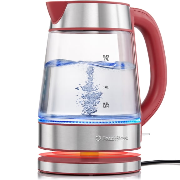 Exquisite Fast-Boil Electric Kettle For Coffee & Tea - 1.7L Water Boiler 1500W, Borosilicate Glass, Easy Clean Opening, Auto Shut-Off, Cool Touch Handle, LED Light. 360° Rotation, Boil Dry Protection
