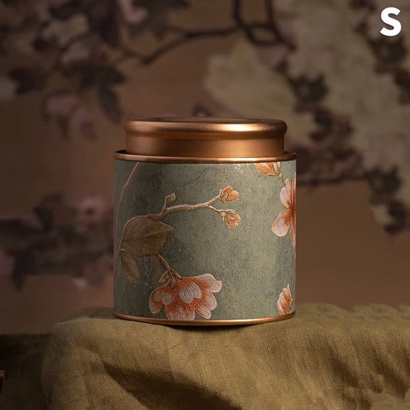 Exquisite Flower Prints Round Tea Tin Tea Storage Snacks Storage Box Kitchen Sealeds Canister Chinese Style Tea Box Convenient