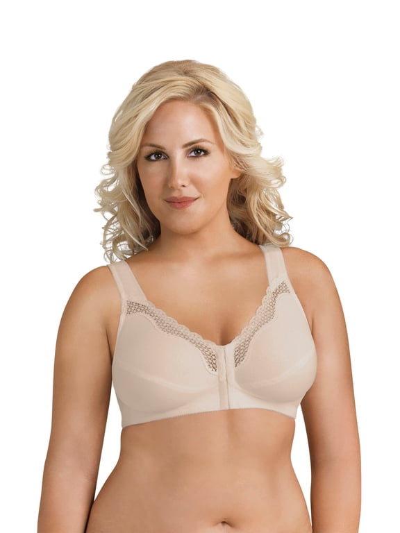 5100531 Fully® Wireless Cotton Back & Posture Support Bra with Front Closure & Lace