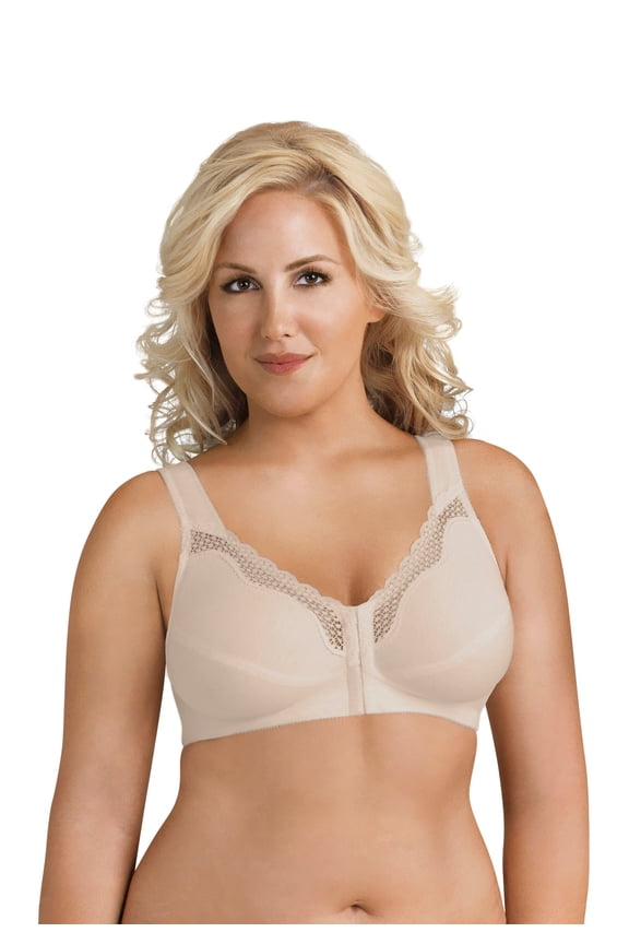 5100531 Fully® Wireless Cotton Back & Posture Support Bra with Front Closure & Lace