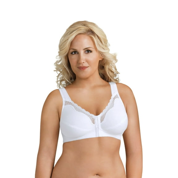 Exquisite Form 5100531 Fully® Wireless Cotton Back & Posture Support Bra with Front Closure & Lace