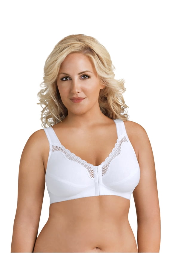 5100531 Fully® Wireless Cotton Back & Posture Support Bra with Front Closure & Lace
