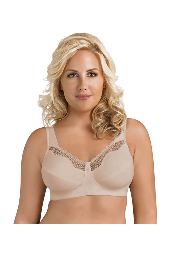 5100535 Fully® Cotton Soft Cup Wireless Full-Coverage Bra with Back Closure & Lace