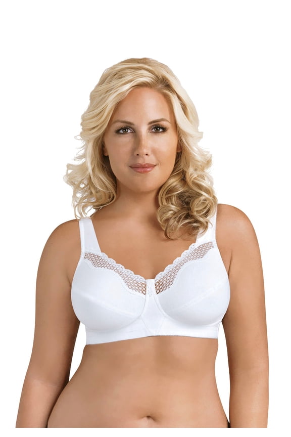 5100535 Fully® Cotton Soft Cup Wireless Full-Coverage Bra with Back Closure & Lace