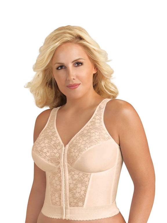 5107565 Fully® Slimming Wireless Back Posture Support Longline Bra with Front Closure Lace