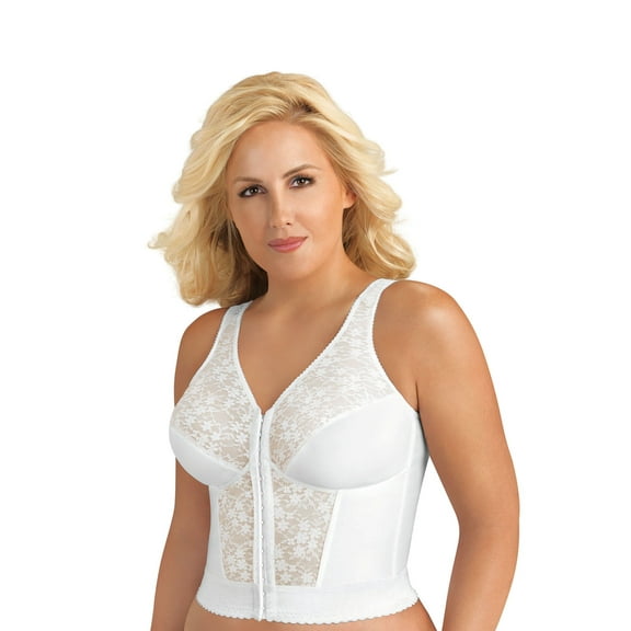 Exquisite Form 5107565 Fully® Slimming Wireless Back & Posture Support Longline Bra with Front Closure & Lace