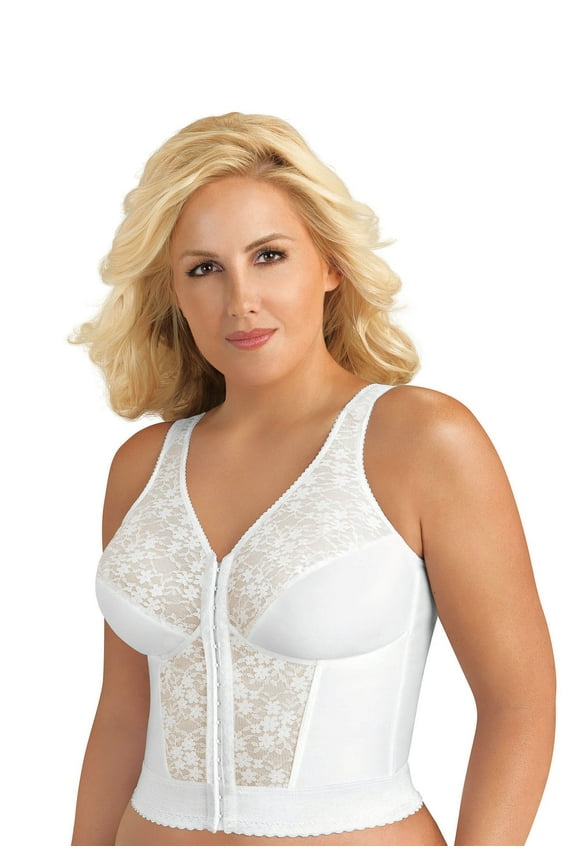 5107565 Fully® Slimming Wireless Back & Posture Support Longline Bra with Front Closure & Lace