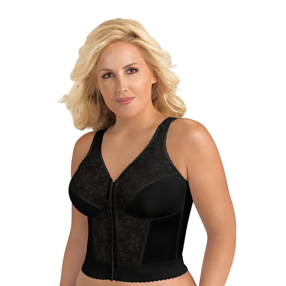 Exquisite Form 5107565 Fully® Slimming Wireless Back & Posture Support Longline Bra with Front Closure & Lace