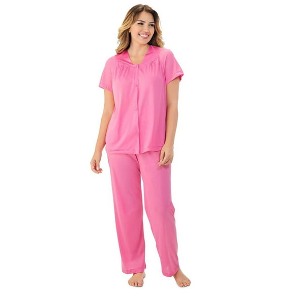 Exquisite Form 90107 Nylon Tricot Short Sleeve Matching Pajama Set