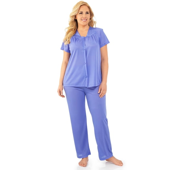 Exquisite Form Nylon Tricot Short Sleeve Matching Pajama Set 90107