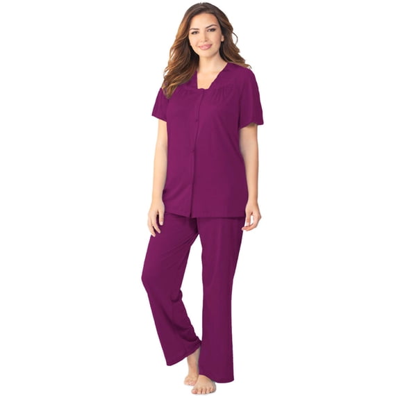 Exquisite Form Nylon Tricot Short Sleeve Matching Pajama Set 90107