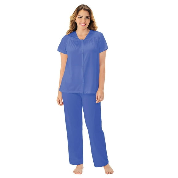 Exquisite Form 90107 Nylon Tricot Short Sleeve Matching Pajama Set