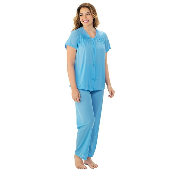 Exquisite Form 90107 Nylon Tricot Short Sleeve Matching Pajama Set