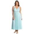 thumbnail image 1 of Exquisite Form 70107 Nylon Tricot Sleeveless Long Nightgown with Floral Lace, 1 of 7