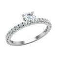 thumbnail image 1 of Exquisite French Pave Set Round Brilliant Diamond Ring 14K White Gold 0.75 CT TW, 1 of 5