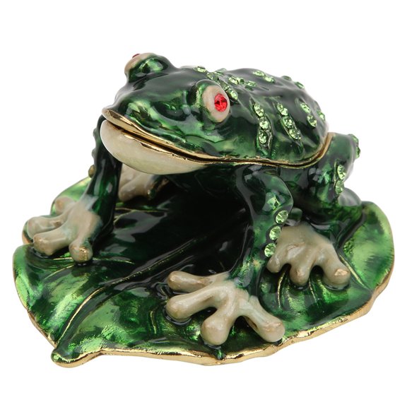Exquisite Frog Shaped Metal Figurine with AB Color Diamonds Decorative Ornament (3.54 inches / 9 cm)
