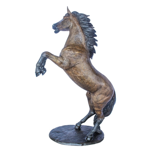 Exquisite Galloping Horse Bronze Statue, Exceptional Detail 28" x 12" x 40"H