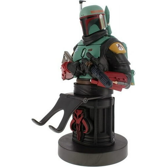 Exquisite Gaming: The Mandalorian: Boba Fett - Original Mobile Phone & Gaming Controller Holder, Device Stand, Cable Guys, Licensed Figure