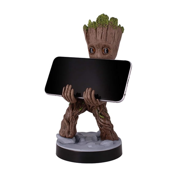 Exquisite Gaming: Guardians of The Galaxy: Toddler Groot - Original Mobile Phone & Gaming Controller Holder, Device Stand, Cable Guys, Marvel Licensed Figure, Black