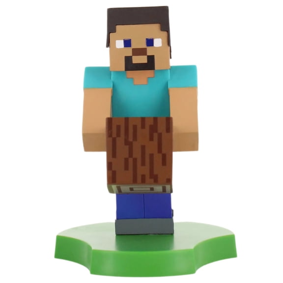 Exquisite Gaming: Holdems: Minecraft - Steve - Earbud & Phone Holder, Cable Guys, 4" Mini Collectible With A Twist, Game Licensed Figure Stand
