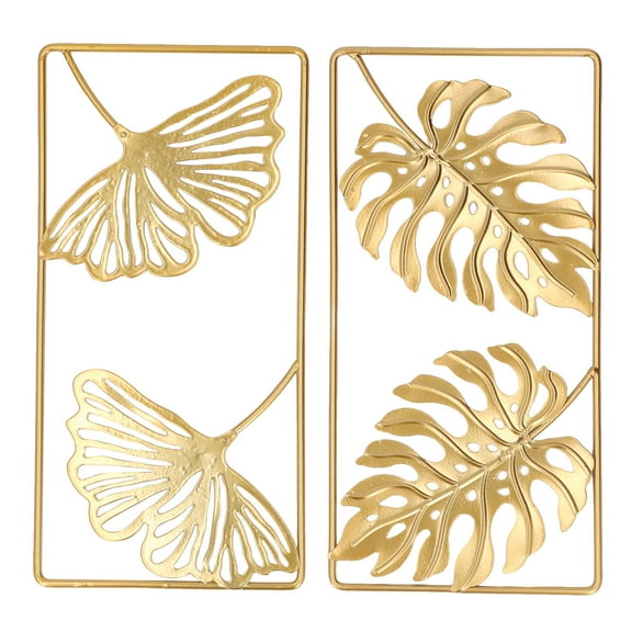 Exquisite Ginkgo Leaf Wall Decor - Strong Metal, Gold Accent for Home and Office