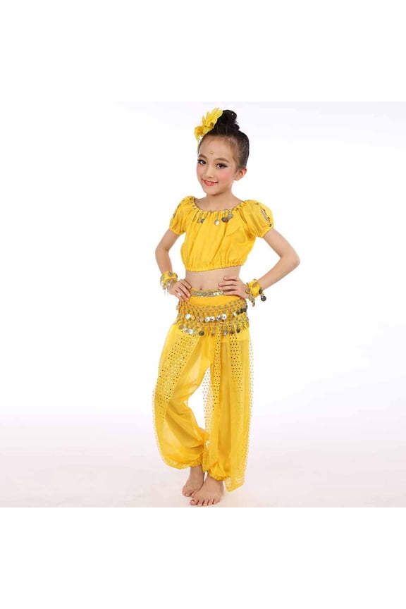 Exquisite Girls Belly Dance Set Traditional Performance Outfit for Kids