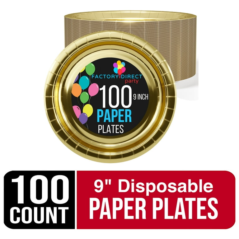 Exquisite Lime Paper Plates - 9 Inch - 100 Count - Bulk Disposable Paper  Plates 
