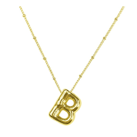 Exquisite Gold Plated Balloon Initial Necklaces for Women Name Alphabet Pendant Necklace Fashion Jewelry Gifts