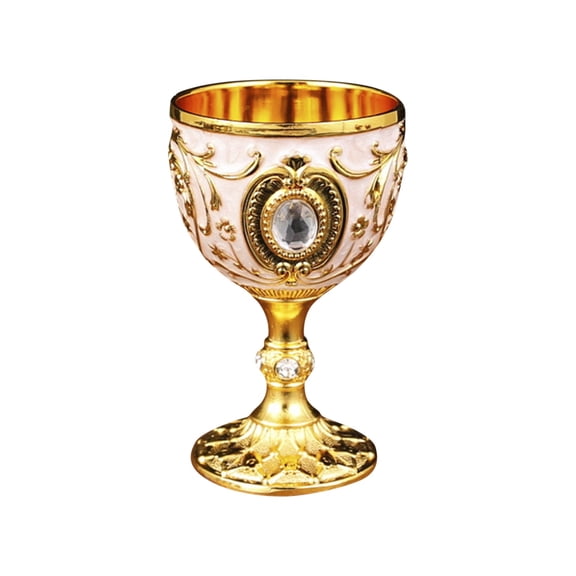 Exquisite Gold-Plated Decorative Chalice with Intricate Design, Perfect for Ceremonial and Home Décor Use, 8-Inch