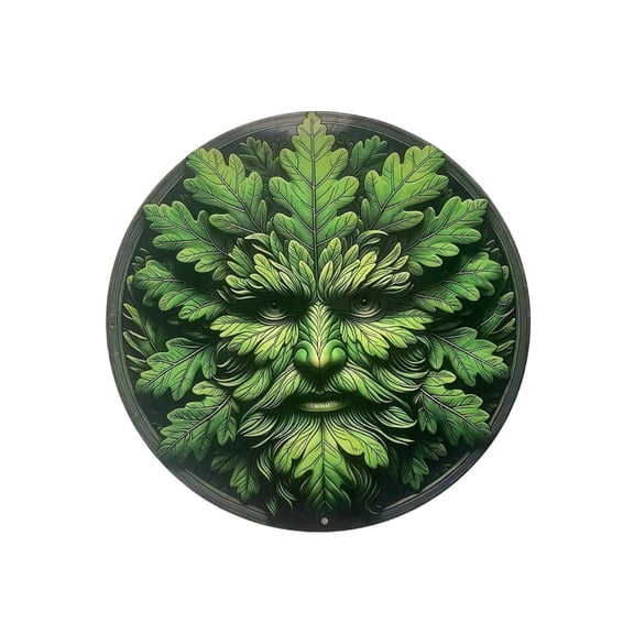 Exquisite Green Man Wall Plaque Handcrafted Resin Art Decor With Intricate Leaf Design For Home Garden