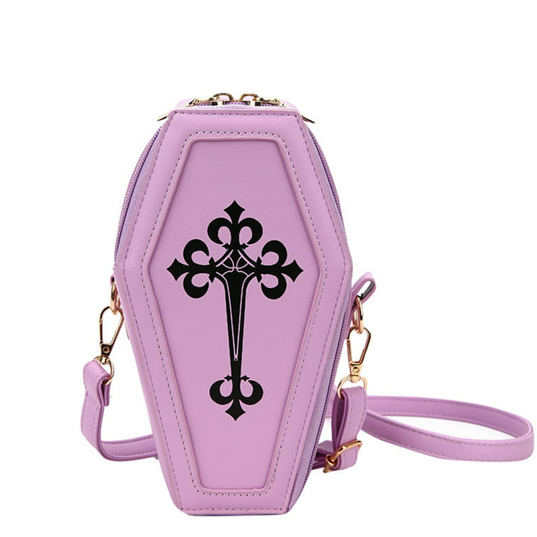 Coffin Shaped Leather Crossbody Bag